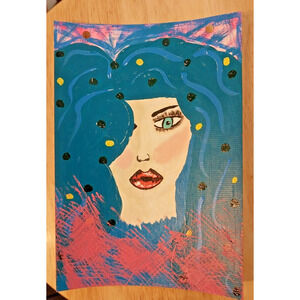 Original Mixed Media Painting Art Print "80's Baby" Signed by Artist